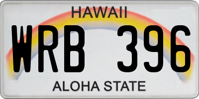 HI license plate WRB396