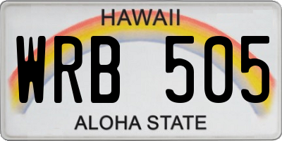 HI license plate WRB505