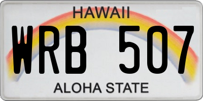 HI license plate WRB507