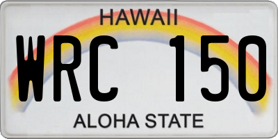 HI license plate WRC150