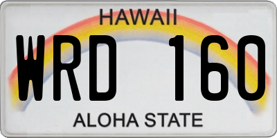 HI license plate WRD160