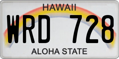 HI license plate WRD728