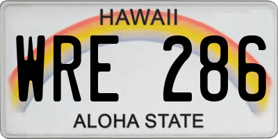 HI license plate WRE286