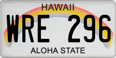 HI license plate WRE296