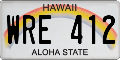 HI license plate WRE412