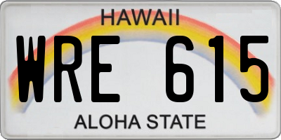HI license plate WRE615
