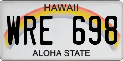 HI license plate WRE698