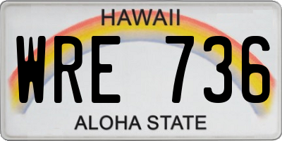 HI license plate WRE736