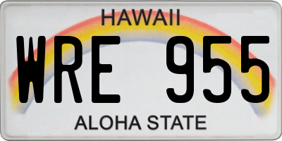 HI license plate WRE955