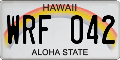 HI license plate WRF042