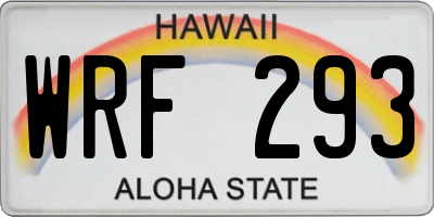 HI license plate WRF293