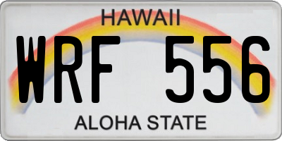 HI license plate WRF556