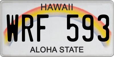 HI license plate WRF593