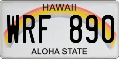 HI license plate WRF890