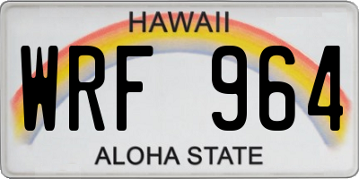 HI license plate WRF964