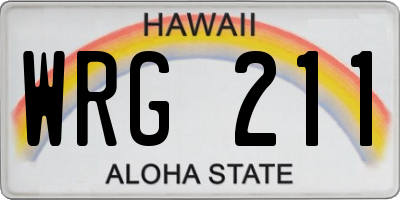 HI license plate WRG211