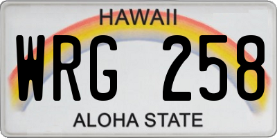 HI license plate WRG258