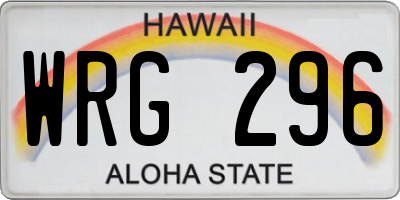 HI license plate WRG296
