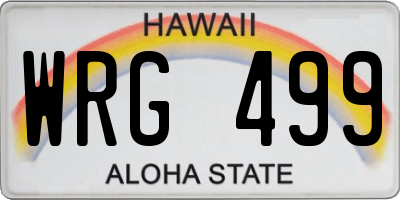 HI license plate WRG499