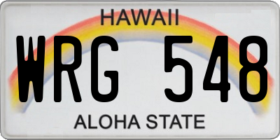 HI license plate WRG548