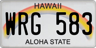HI license plate WRG583