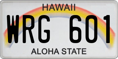 HI license plate WRG601