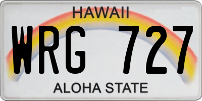 HI license plate WRG727