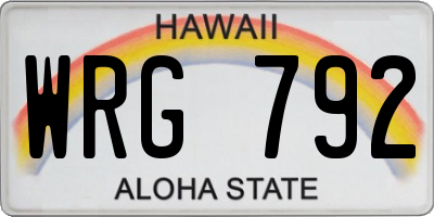 HI license plate WRG792