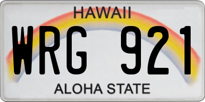 HI license plate WRG921