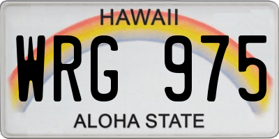 HI license plate WRG975