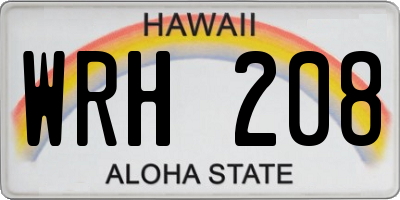 HI license plate WRH208