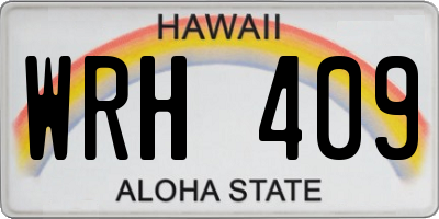HI license plate WRH409