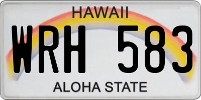 HI license plate WRH583