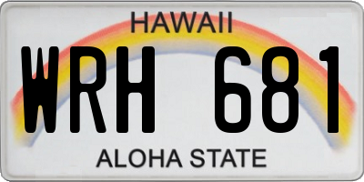 HI license plate WRH681