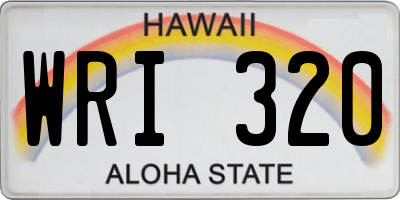 HI license plate WRI320
