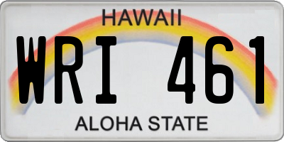 HI license plate WRI461