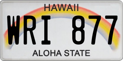 HI license plate WRI877