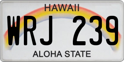 HI license plate WRJ239