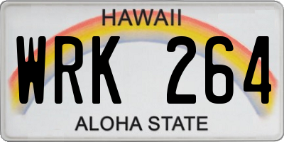 HI license plate WRK264