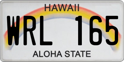 HI license plate WRL165