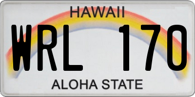 HI license plate WRL170
