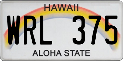 HI license plate WRL375