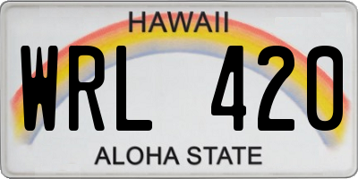 HI license plate WRL420