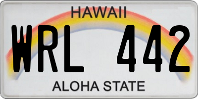HI license plate WRL442