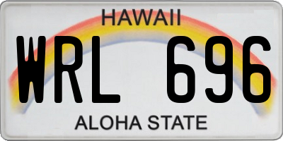 HI license plate WRL696