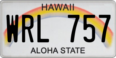 HI license plate WRL757