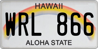 HI license plate WRL866