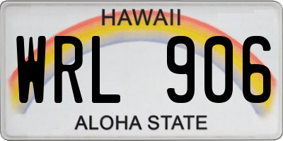 HI license plate WRL906