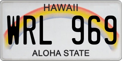 HI license plate WRL969
