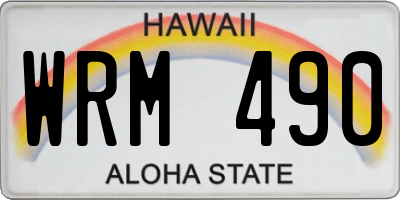 HI license plate WRM490